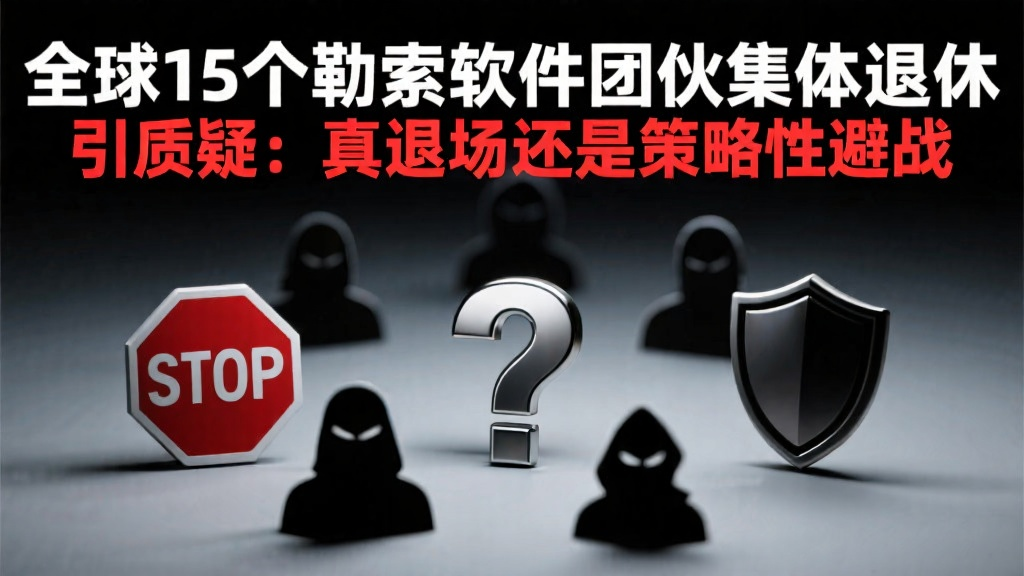 全球15个勒索软件团伙集体退休引质疑:真退场还是策略性避战