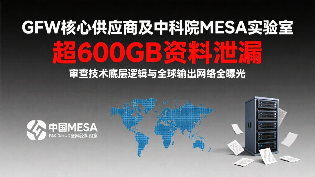 GFW核心供应商及中科院MESA实验室超600GB资料泄漏 审查技术底层逻辑与全球输出网络全曝光